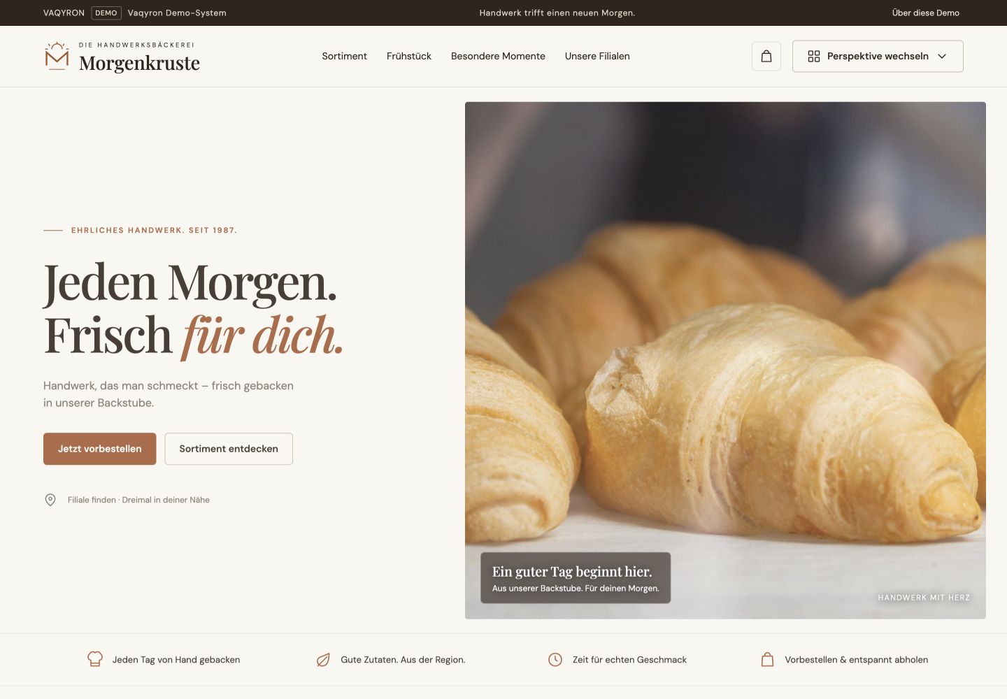 Echte Oberfläche der fiktiven Morgenkruste-Demo